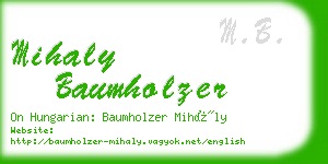 mihaly baumholzer business card